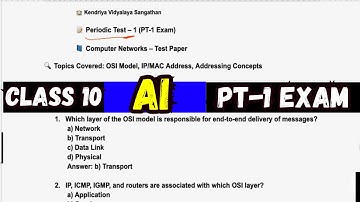 Class 10 - PT-1 Artificial intelligence (AI) Sample Question Paper of PERIODIC TEST| Session 2025-26
