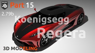 3D Modeling Koenigsegg Regera Car in Blender 2.79 Cycles Render - Part 15