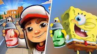 Subway Surfers VS SpongeBob SquarePants Subway Race, Subway Surfers Update Rome, Subway Surf Youtube screenshot 4