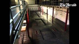 The space that once held the Monterey County Herald presses one year after the last run.