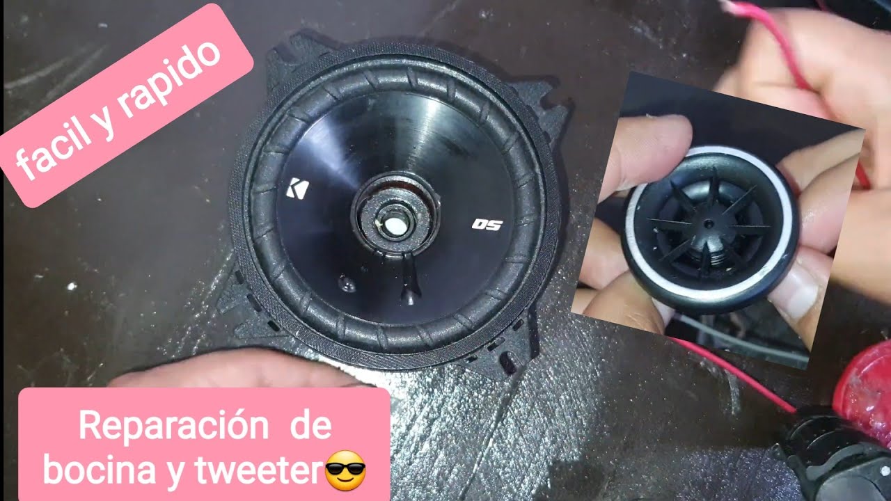 reparacion de tweeter de bocinas kicker 4 pulgadas facil y rapido en  español - YouTube
