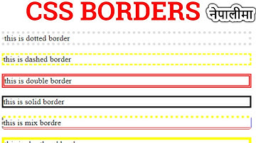 6 CSS BORDERS | css border property  | css border color  | border width | border color in css