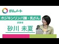 #08 がんノート ホジキンリンパ腫・乳がん 砂川未夏さん（2014.9.28配信）