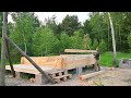 I Building an Off Grid Log Cabin for Recreation Alone, Ep4 - How to Lift Heavy Logs