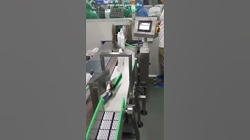 Shampoo plastic bottle weighing checking machine automatic weight checker line testing video