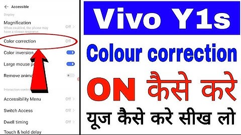 vivo Y1s mobile me color correction setting on use kaise kare।। color correction in vivo Y1s mobile