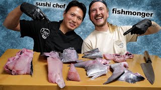 Sushi Chef & Fishmonger clean and cook Wahoo