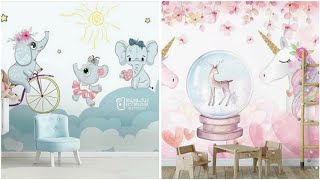 ورق حائط لغرف الاطفال اشكال وألوان رائعة 😍 - Kids room wallpaper