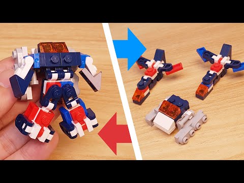 Micro LEGO brick cars combiner transformer mech - Lightning