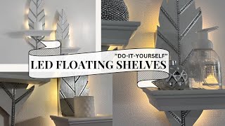DOLLAR TREE LED Floating Shelves || $1.25 Store DIYs That AREN’T Useless!