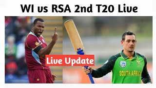  Live 1 : WI VS RSA LIVE | West Indies vs South Africa, 2nd T20 - Live Cricket Commentary #WIvsRSA