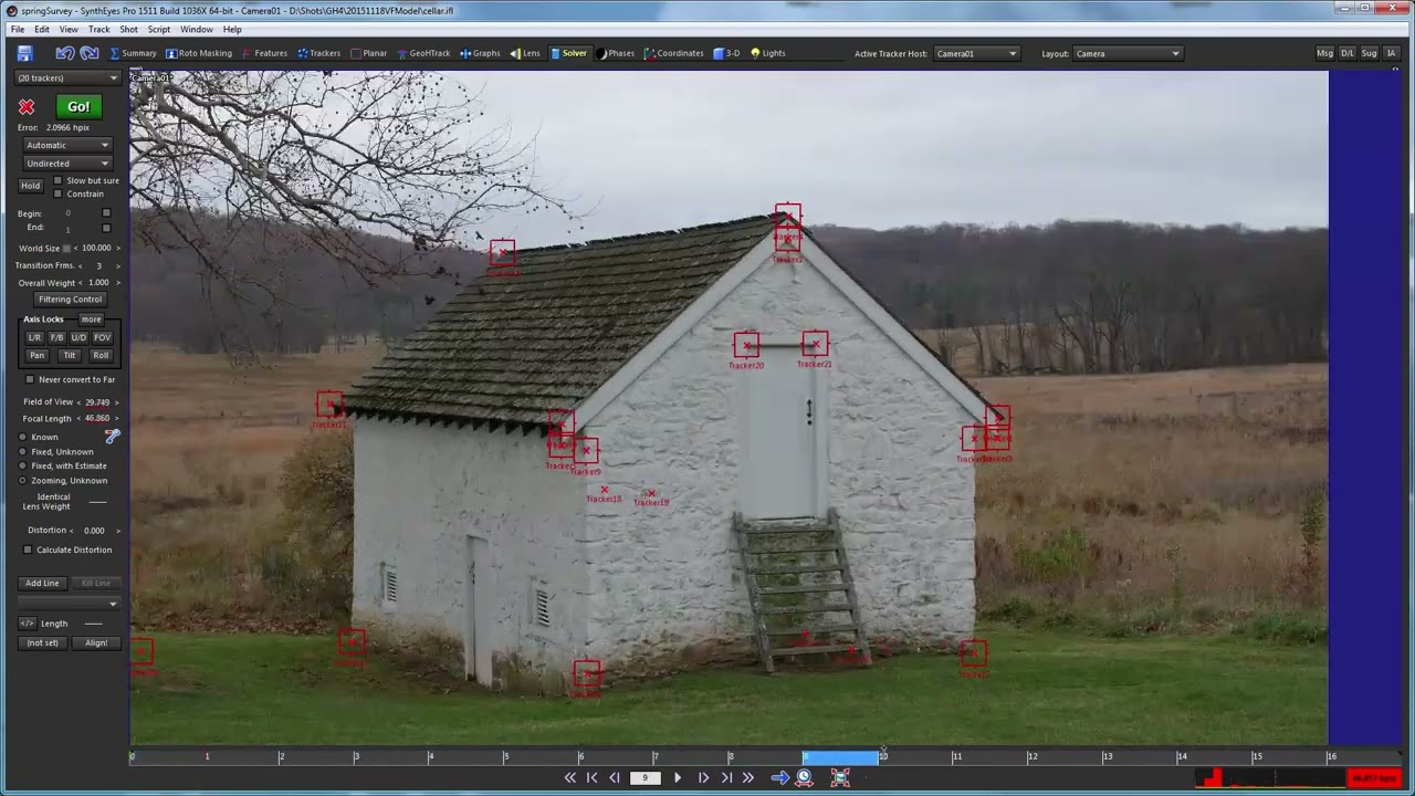 Modeling a Spring House in SynthEyes from Survey Shots