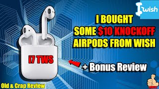 iWish: I bought some $10 KNOCKOFF AIRPODS from WISH! (i7 TWS) + Bonus  Review - YouTube