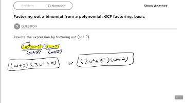 Factoring out a binomial from a polynomial: GCF factoring, basic