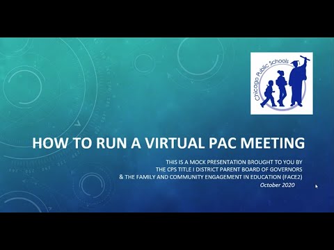 Como executar uma reunião PAC Virtual