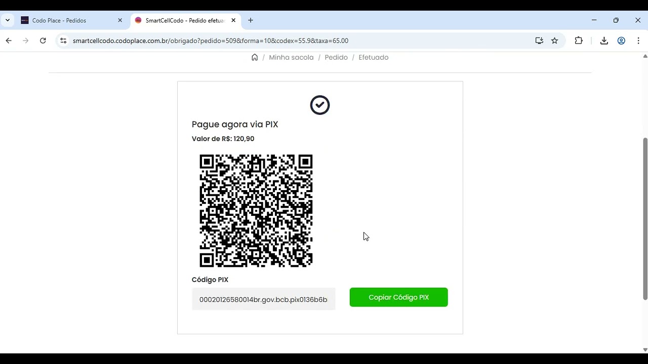 Fazendo uma venda e Verificando o pedido no painel.