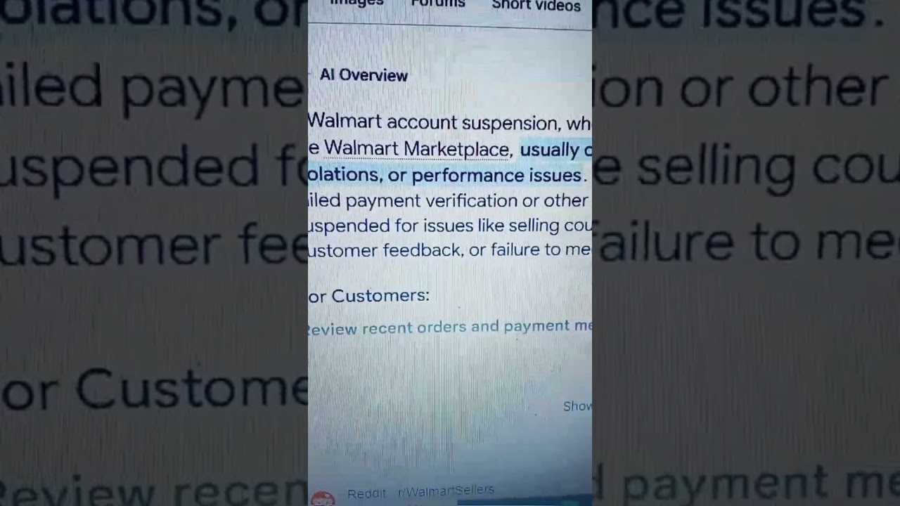 Walmart Account suspended 