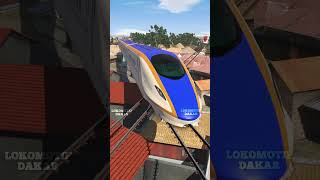 INSANE Crossing! Multiple Fast Trains On Unique Tracks Above Houses! 😱🚆🏠 #keretaapi #train #railroad