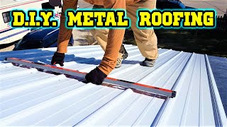 How to install 5-Rib Metal Roofing panels on solid sheet decking for beginners