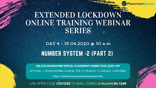 Extended Lockdown Training Day 4 - Number system 2(Part 2)
