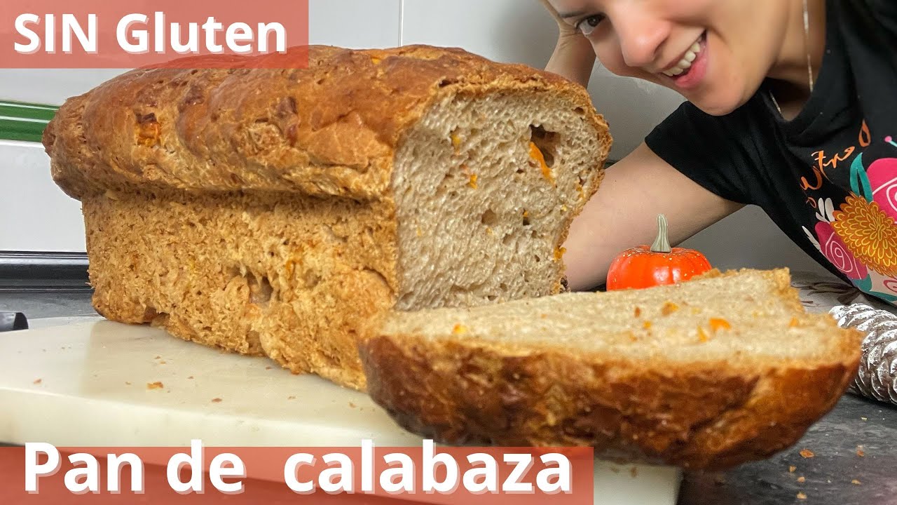 Maxi PAN de CALABAZA y especias SIN GLUTEN  ,SIN lactosa - Fácil de preparar en casa