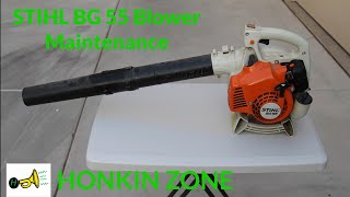 STIHL BG55 Blower Maintenance  Spark Plug, Air Filter, Gas Filter, Spark Arrestor