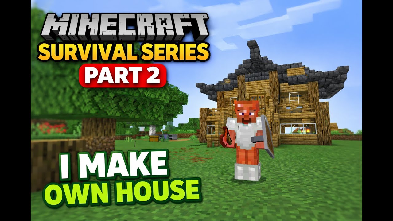 MINECRAFT SURVIVAL SERIES PART 2 WITH AMAZING HOUSE - YouTube