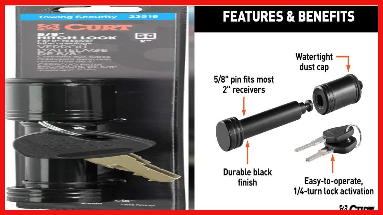 Great product -  CURT 23518 Black Trailer Hitch Lock, 5/8-Inch Pin Diameter, Fits 2-Inch Receiver
