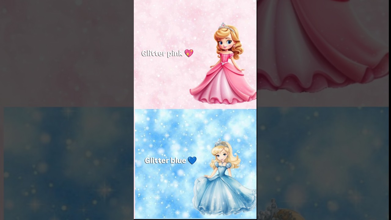 Glitter pink💖 vs Glitter blue💙|dress 👗|heels 👠|nails💅|eyeshadow👀 