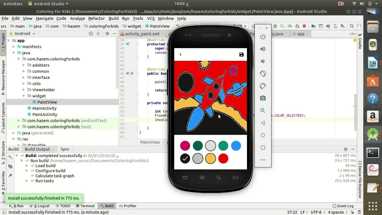 Coloring for kids app - android studio - Flood Fill algorithm - YouTube