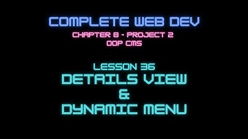 Web Dev 8-36 Details View & Dynamic Menu