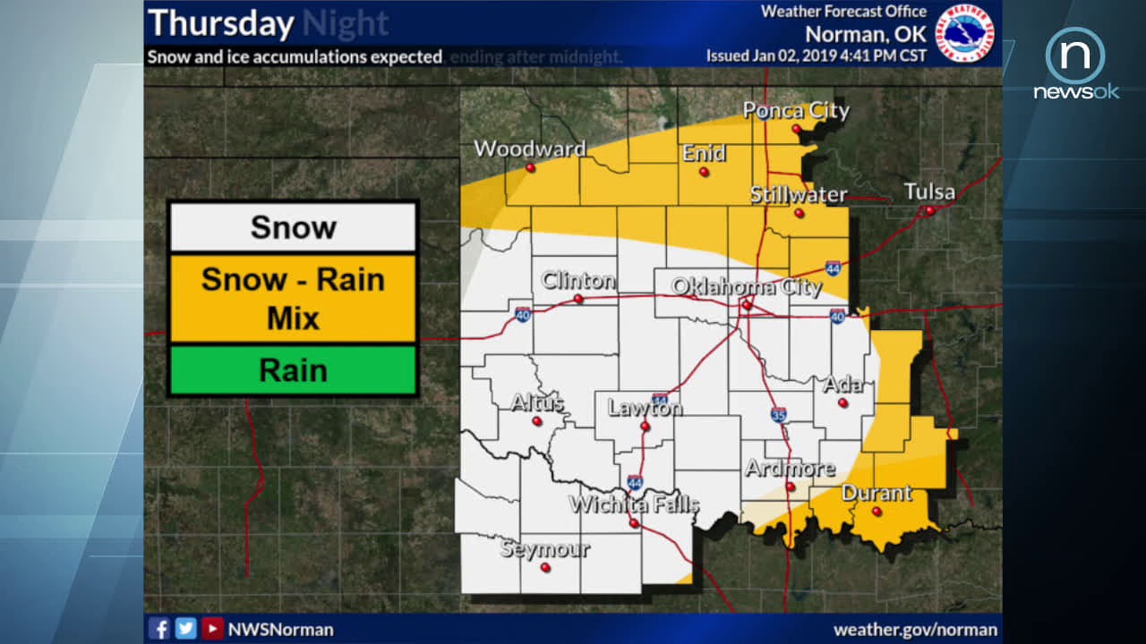 Snow, ice predicted in Oklahoma City