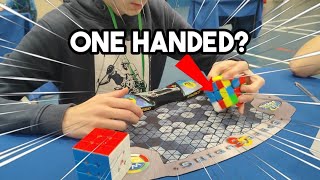 I Solved A Rubik's Cube With ONE HAND? - 50 And Counting