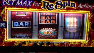 More Red Hot 7s Respin Slot Machine Action (with no wins)!