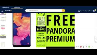 Straight Talk Free Pandora Premium NEW LINE ACTIVATION At Walmart