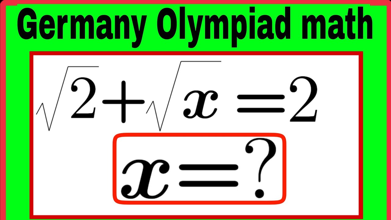 Germany|A Lot of Students Make This BIG Mistake Solve This|Math Olympiad Problem| Can you solve x? 
