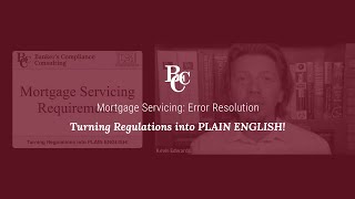 Mortgage Servicing: Error Resolution