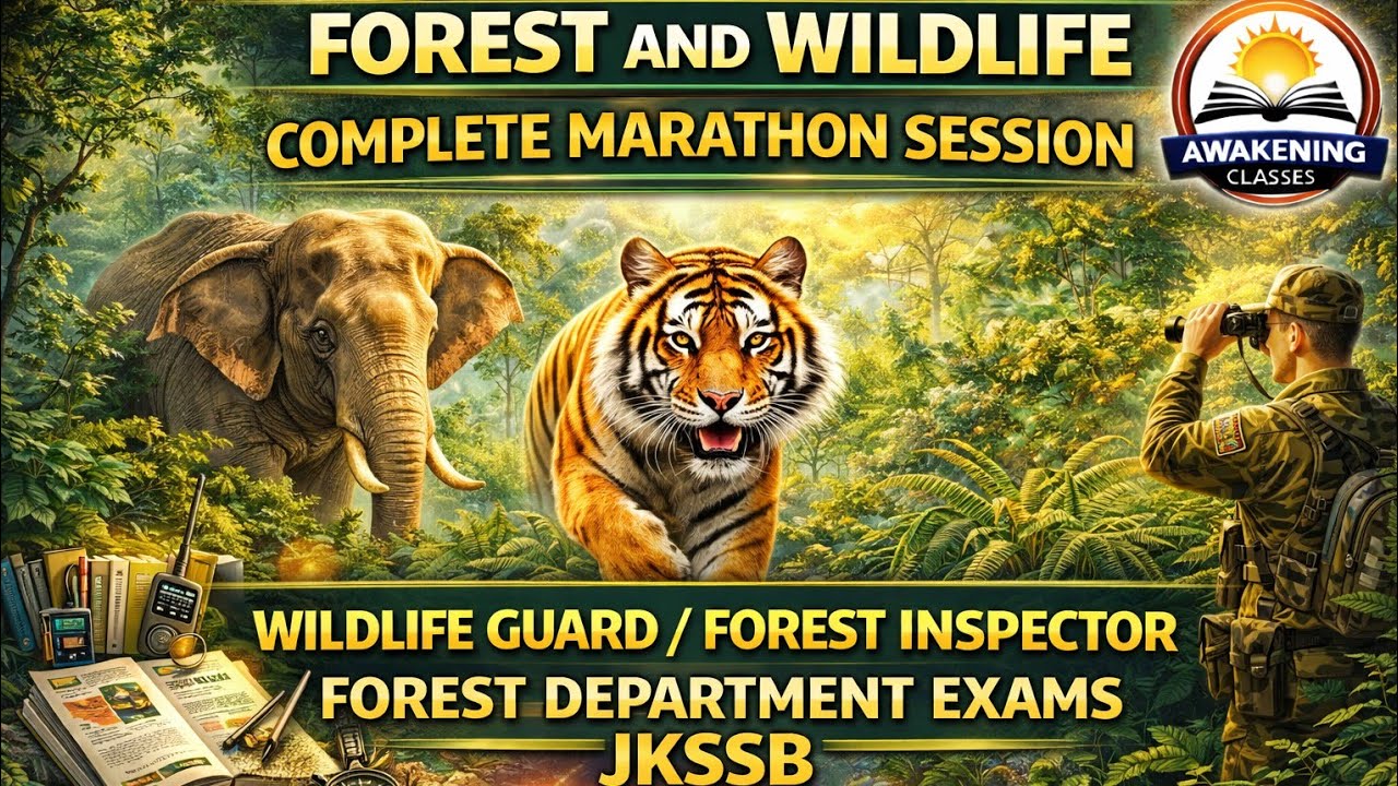 Forest and Wildlife Marathon Session part 1 l Wildlife guard l Forest Inspector l JKSSB l