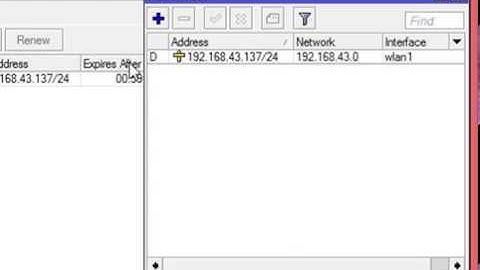 Konfigurasi IP Address Interface Router Mikrotik dan DHCP Server pada interface gateway LAN