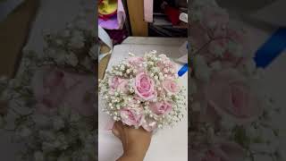 Pink Roses Bridal Bouquet | Huamama Singapore