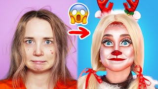 CHRISTMAS  MAKEUP TIKTOK TUTORIAL || DIY Holiday Tips And Life Hacks by 123 GO! SCHOOL