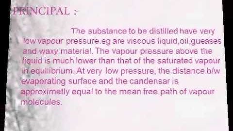 Molecular distillation