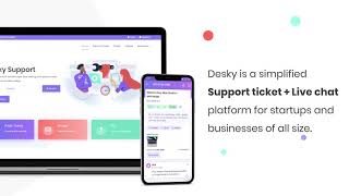 Desky Support : Ticketing System + Live Chat