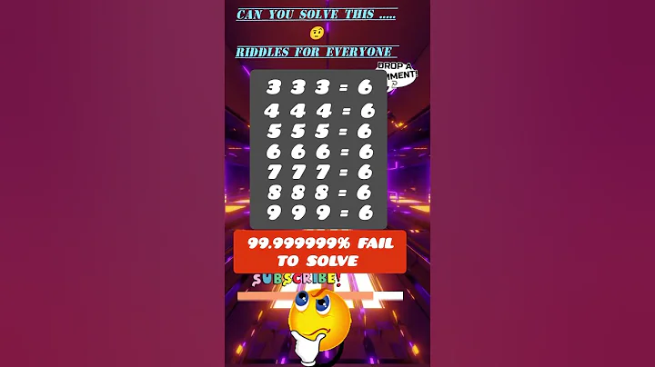 99.99999% fails to solve.... Can you.... comment... #challenge