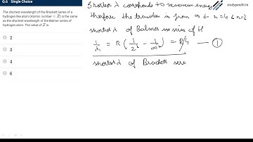 NTA Abhyas JEE Main Test 1 - Balmar and Brackett series question solution