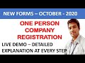 One Person Company Registration Process | How to register OPC | SPICE PLUS LIVE DEMO