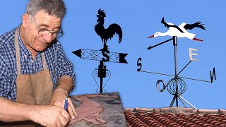 Handmade WIND VANES. Design, forging and its use in roofs for orientation and prediction