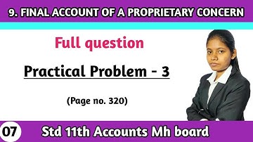 Final accounts class 11 practical problems 3 | chapter 9 book keeping & accountancy lecture 7
