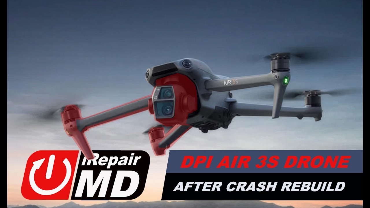 DJI Air 3S Drone Repair Tutorial: Fixing a Broken Gimbal and Two Arm Motor Assemblies After a Crash.