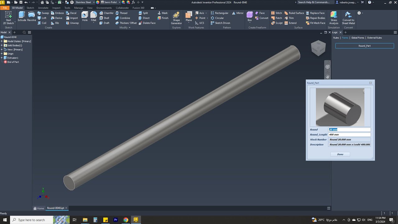 Autodesk inventor Tutorial How to create your part automatic with ...